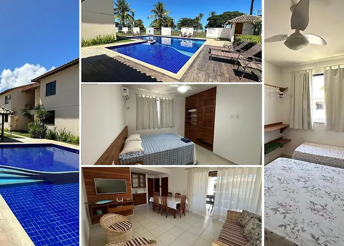 Aptos Em Condominio Frente Mar Na Praia De Taperapua, Atravessou A Rua Esta Na Praia, Aptos Com 2 Quartos Com Ar Condicionado, Internet Privativa 300Mbps, 1 Vaga De Garagem, Acomodam Ate 6 Pessoas